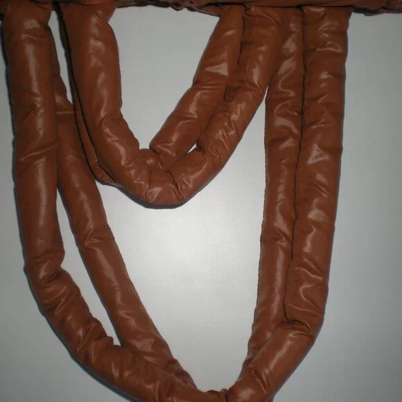 Brown Puffer Tote Bag Puffy Handbag Shoulder Bag - Picture 3 of 7